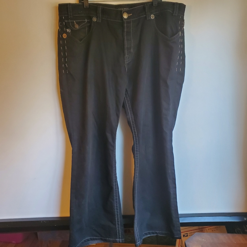 MEK USA DNM OAXACA BOOTS CUT BLACK WITH GOLD JEANS SIZE 42X34